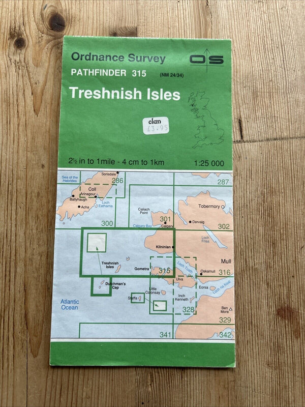 TRESHNISH ISLES Ordnance Survey Map Pathfinder 315 1977 Gometra