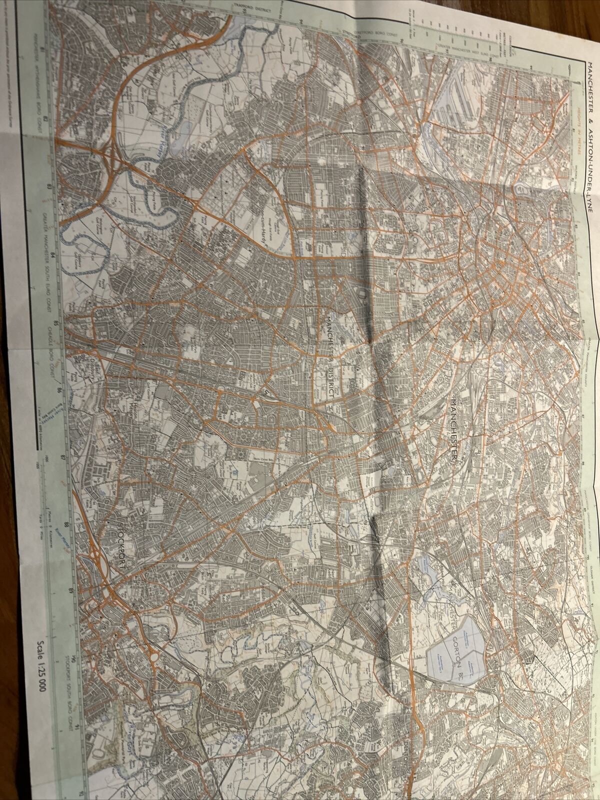 MANCHESTER & ASHTON UNDER LYNE Pathfinder Ordnance Survey SJ89/99 1:25000 1982