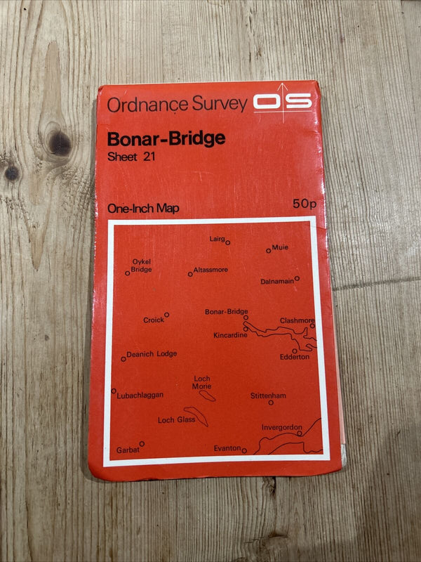 BONAR-BRIDGE Ordnance Survey Map One Inch 1959 Sheet 21 Scotland Culrain Lairg