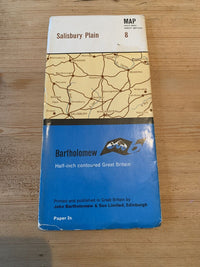 Bartholomew Map 1962 Half Inch No 8 SALISBURY PLAIN Winchester Reading Swindon