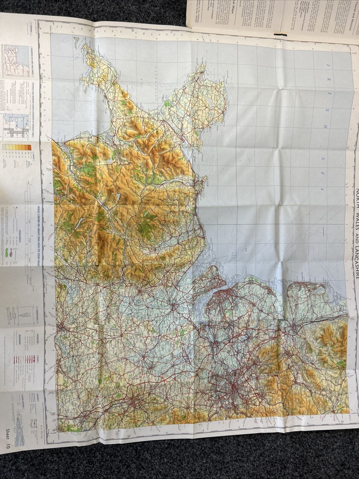 NORTH WALES & LANCASHIRE 1972  Ordnance Survey Quarter Inch Map Sheet 10