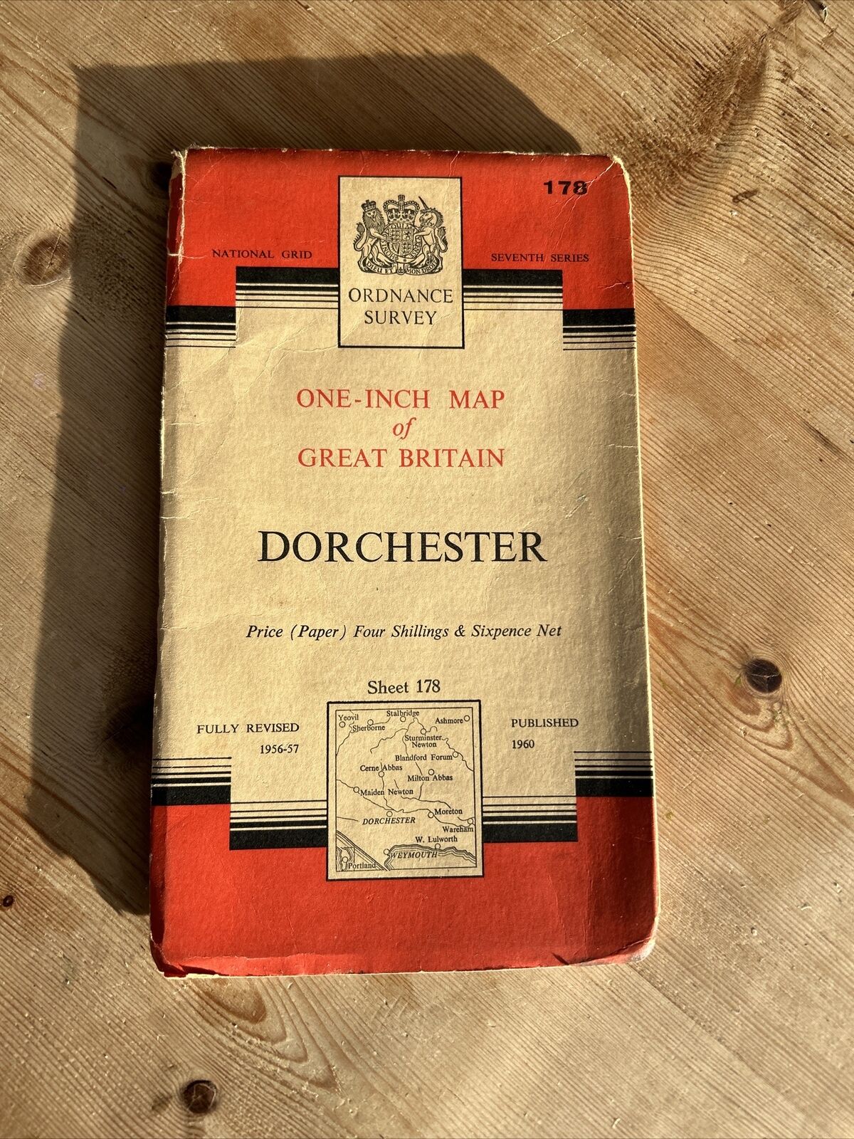 DORCHESTER Ordnance Survey Seventh Series Paper One Inch Map Sheet 178 1960