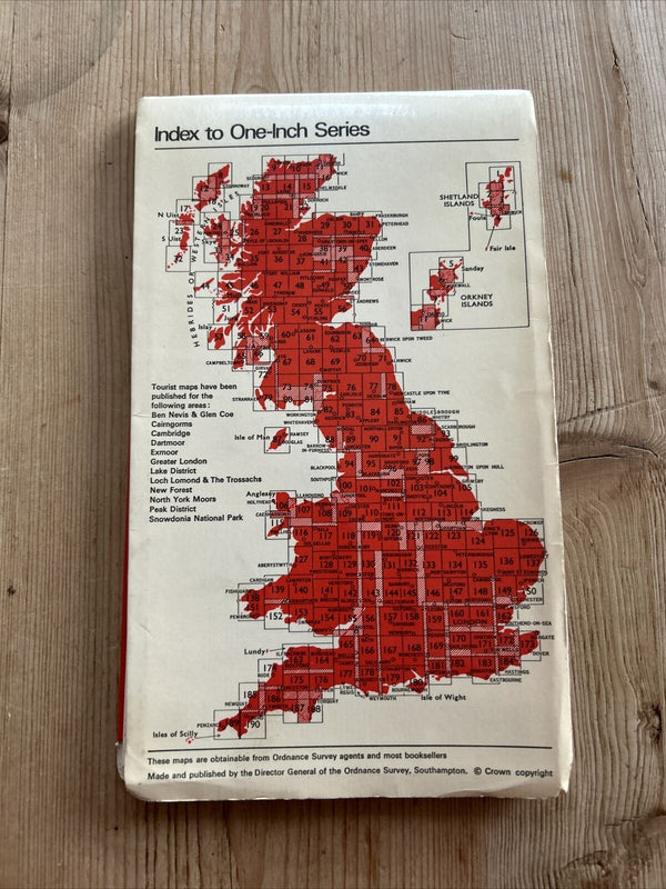 CARMARTHEN & TENBY 1966 Edition Ordnance Survey One Inch Map No 152 South Wales