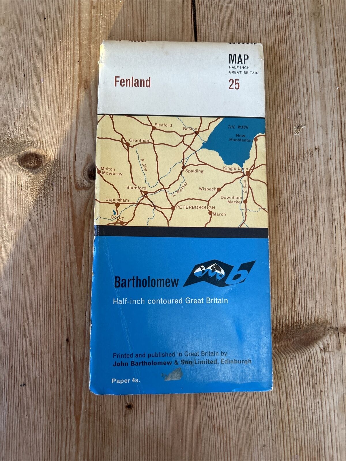 FENLAND The Wash Stamford - Bartholomew Half Inch Map Series No 25 1968