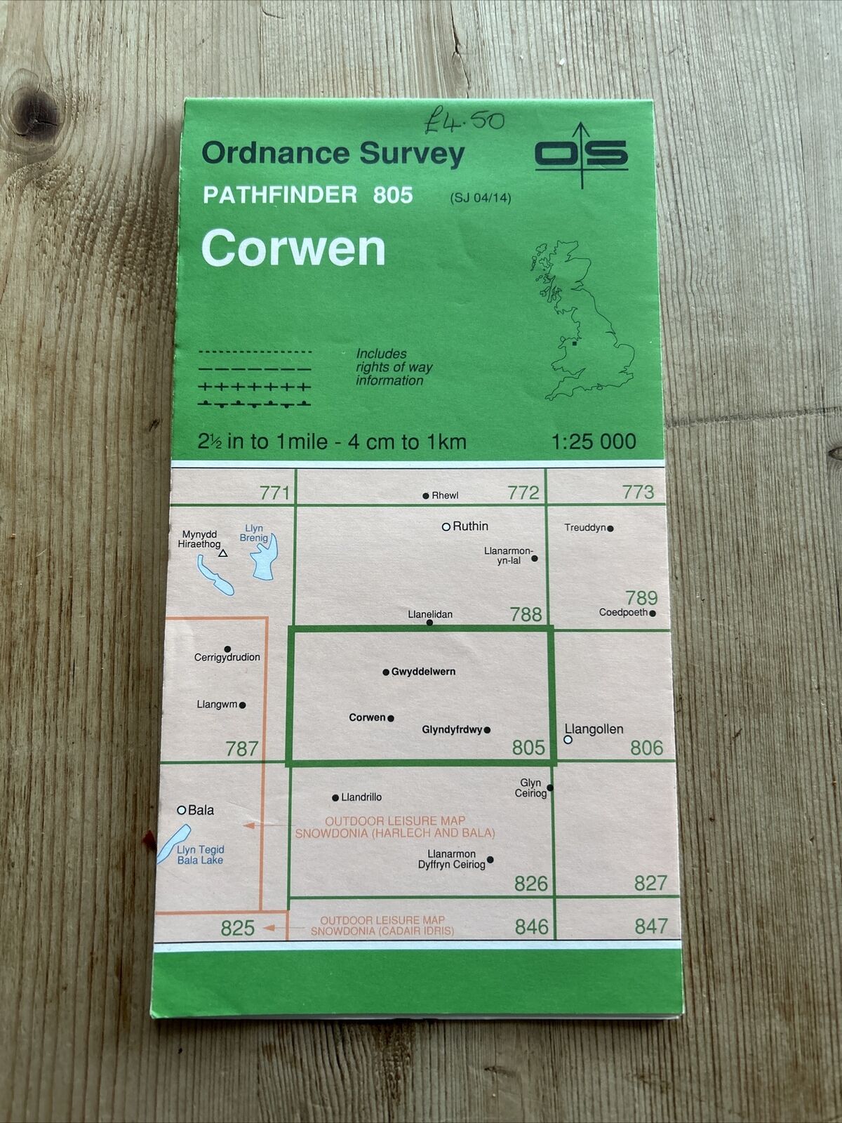 CORWEN Pathfinder 805 Ordnance Survey SJ04/14 1:25000 1982 Glyndyfrdwy Druid