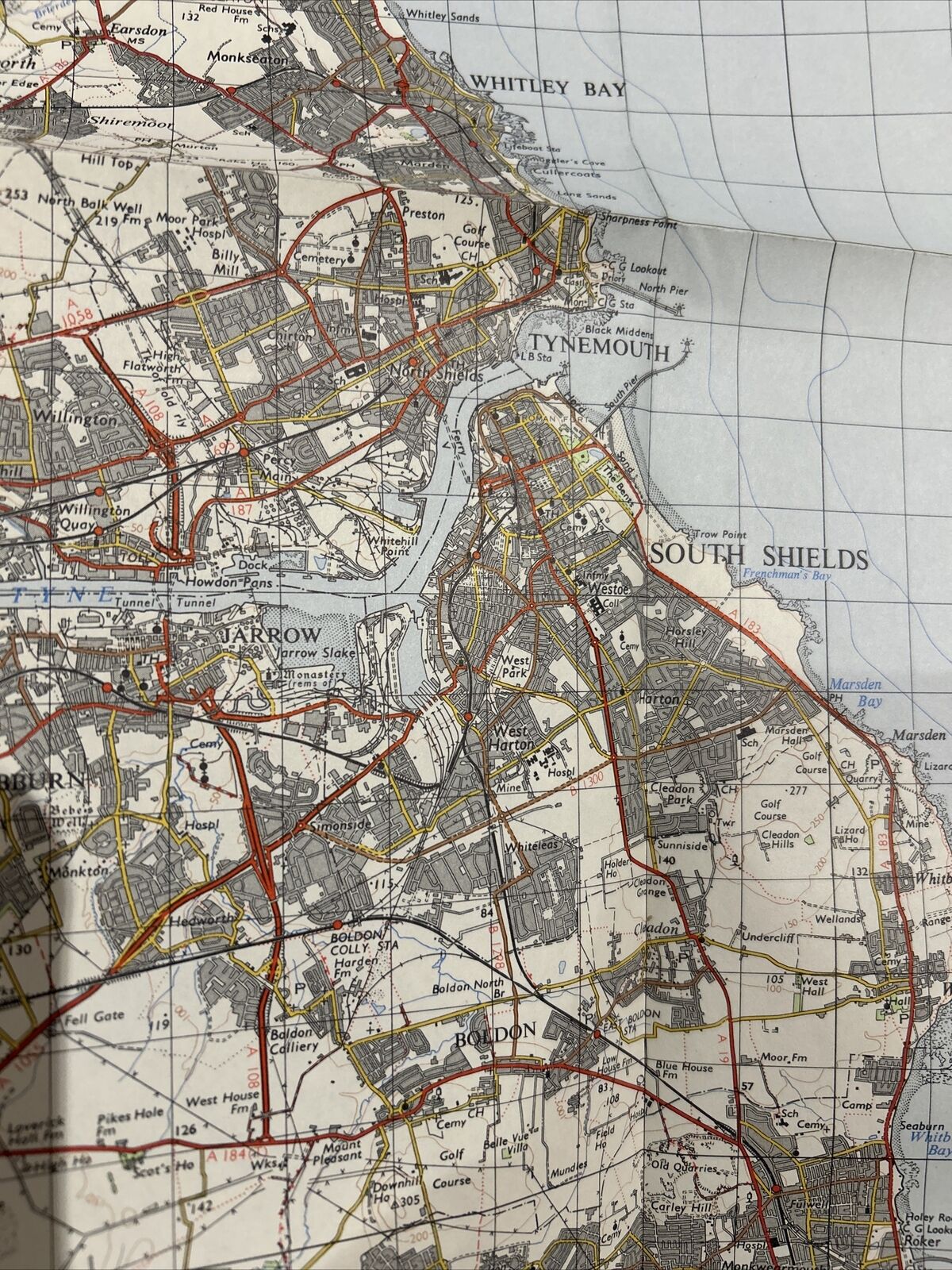 NEWCASTLE UPON TYNE Ordnance Survey One Inch Map 1965 Seventh Edition Sheet 78