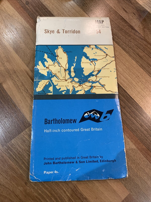 SKYE & TORRIDON Bartholomew - Half Inch Map 1970 No 54 Loch Duich Loch Alsh