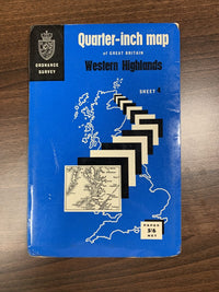 WESTERN HIGHLANDS - Ordnance Survey Quarter Inch Sheet 4 1967 Mull Skye