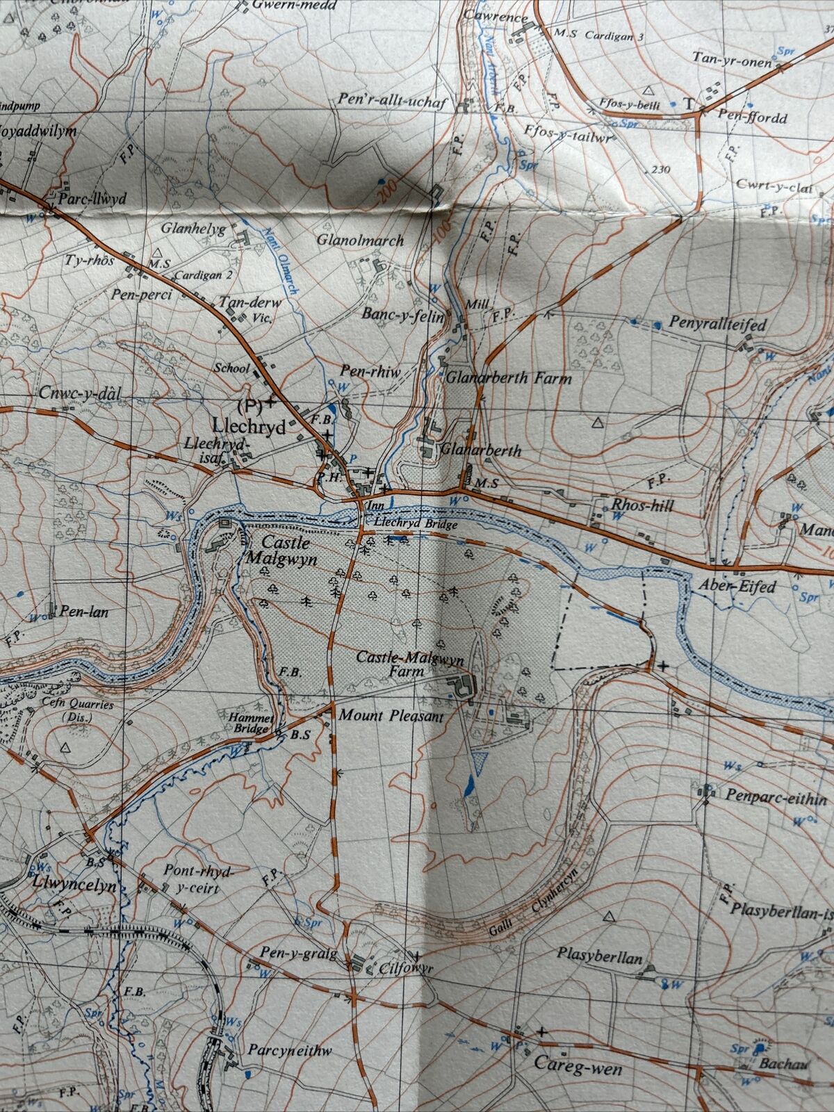 LLECHRYD Ordnance Survey 1:25,000 First Series Sheet SN24 1952 Cwmcoy Blaenporth