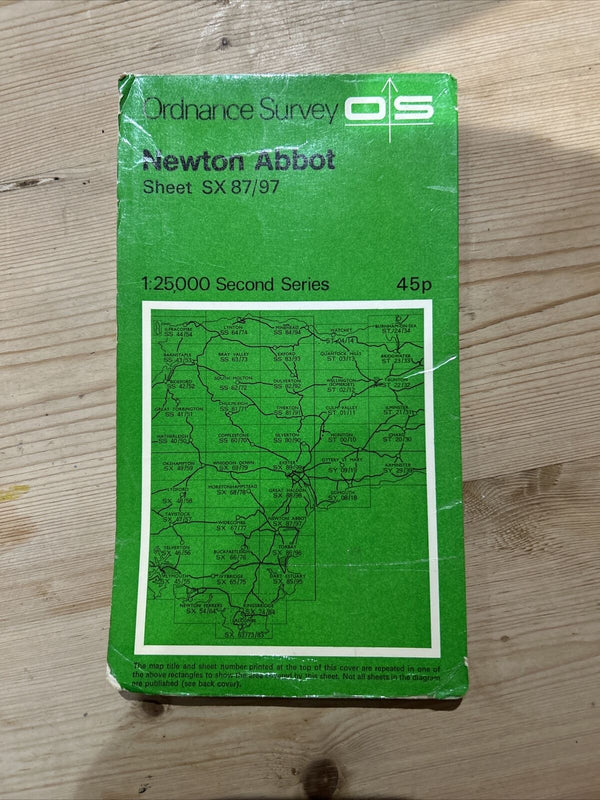 NEWTON ABBOT Ordnance Survey Second Series 1:25,000 Map SX87/97 1968 Teignmouth