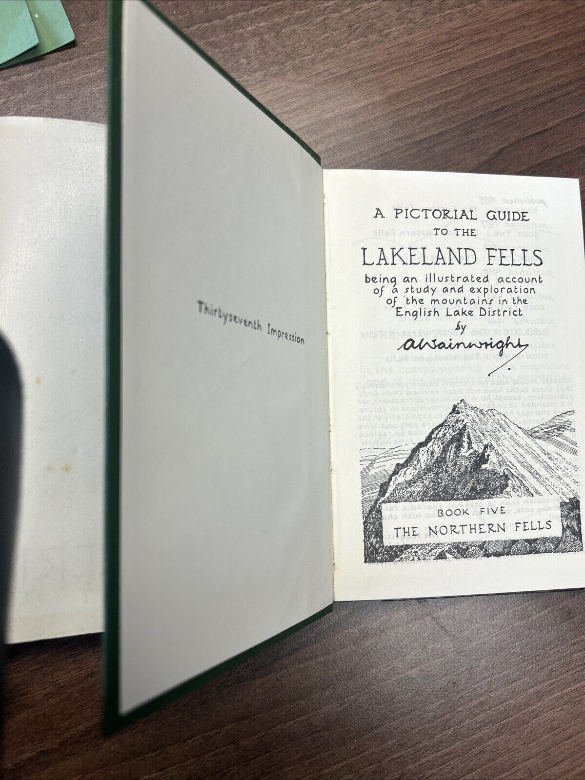 WAINWRIGHT BOOK 5 NORTHERN FELLS Pictorial Guide Dust Jacket 37th Impression