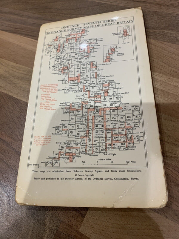 Vintage Ordnance Survey Seventh Series Paper 1-inch TORQUAY -1964 Sheet 188