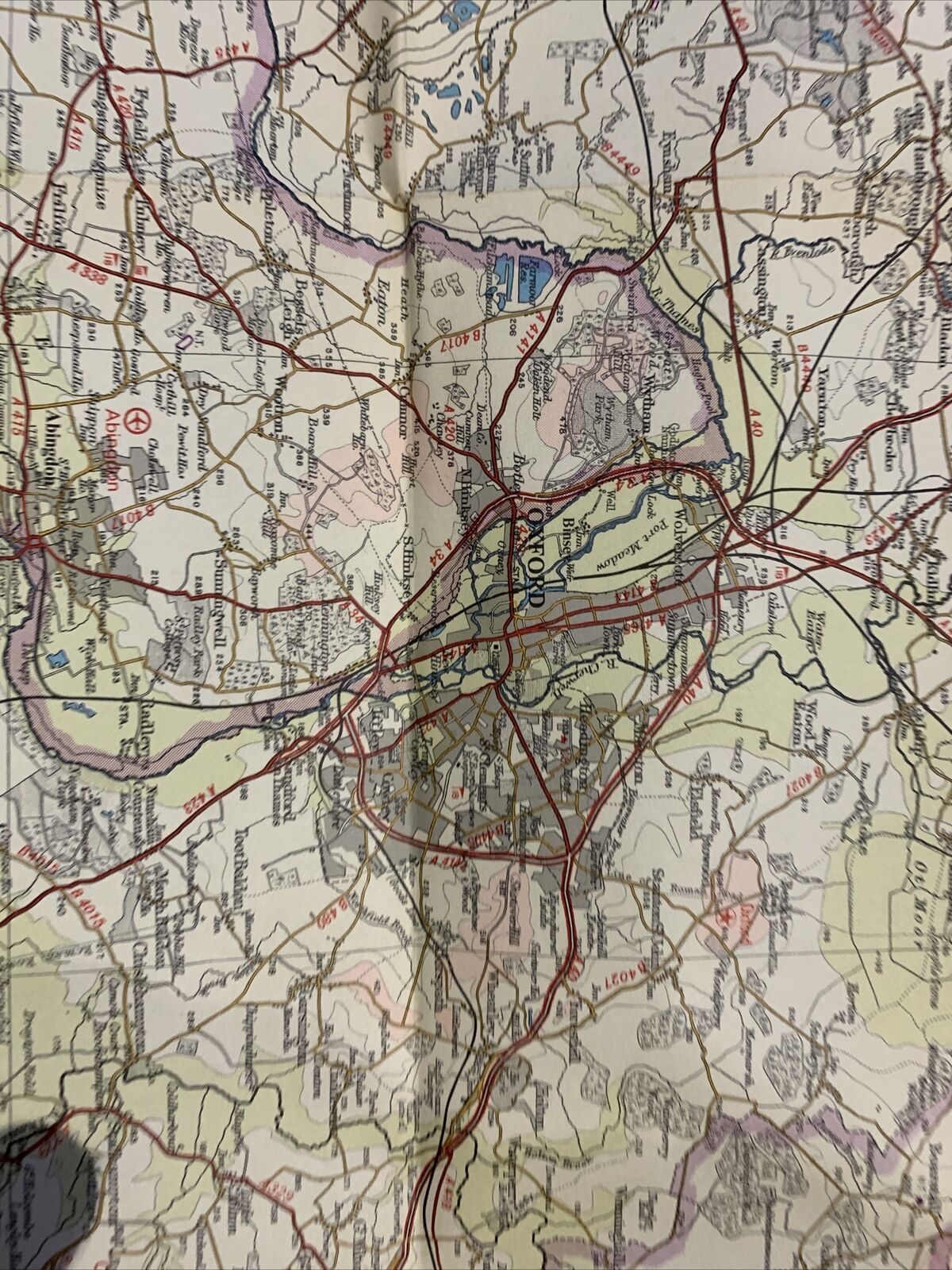 Bartholomew Half Inch Map No 14 Oxford 1973 Aylesbury Cirencester Evesham