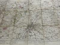 LEICESTER Ordnance Survey Cloth One In Map 1921 Sheet 63 See Pencil Markings