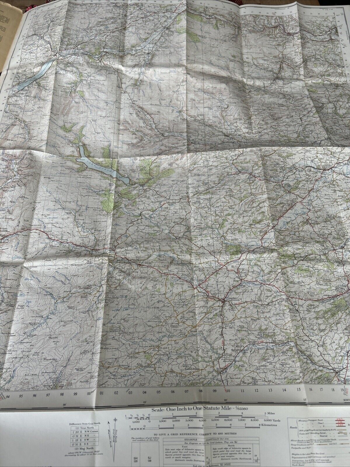 BALA & WELSHPOOL Ordnance Survey Seventh Series Map One In 1953 Sheet 117 Corwen