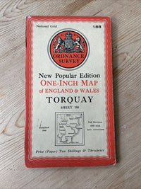 TORQUAY Ordnance Survey Sixth Series Paper One inch 1946 Sheet 188 Salcombe