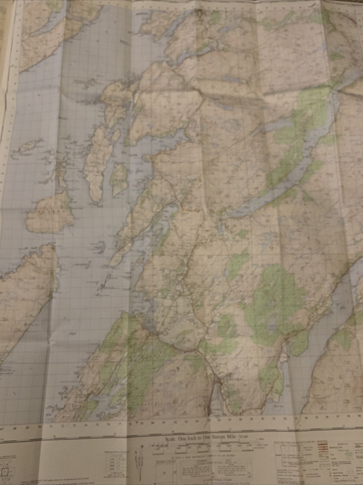 LOCH AWE Scotland- Ordnance Survey One Inch Map 1962 Revision LUING SHUNA