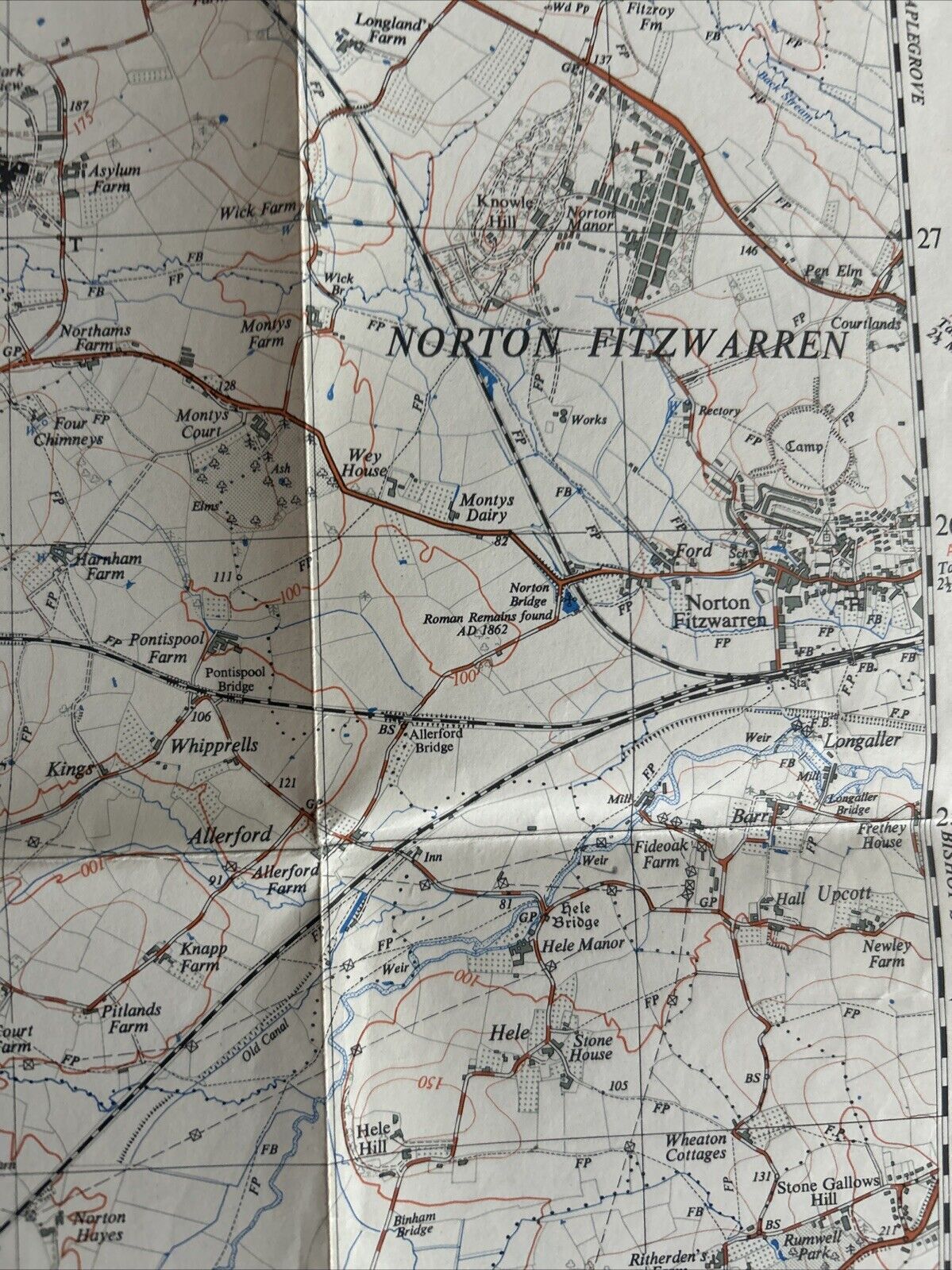 WELLINGTON Somerset Ordnance Survey Sheet ST12 Two & Half Inch MAP 1963 Oake