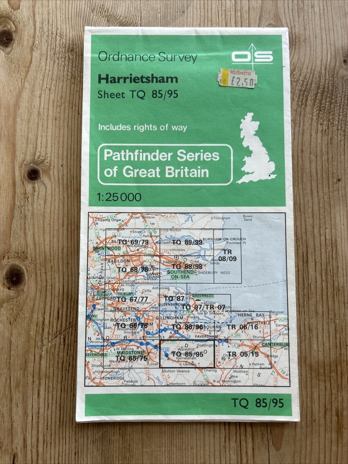 HARRIETSHAM Ordnance Survey Pathfinder Sheet TQ85/95 1976 Kent Stockers Head