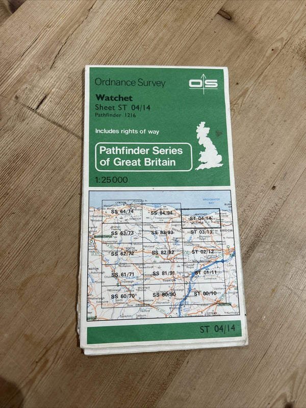 WATCHET Pathfinder Ordnance Survey ST04/14 1:25000 1982 Williton Golsoncott