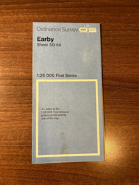 EARBY Ordnance Survey Sheet SD94  Map 1:25,000 First Series 1954 Cowling Bleara