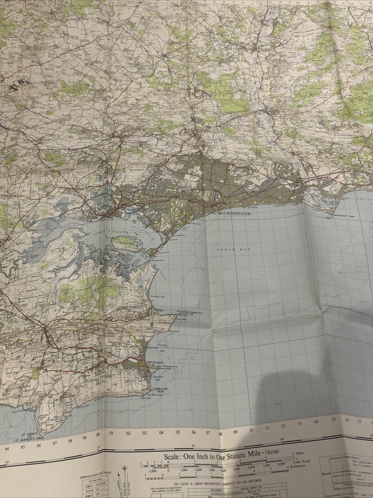 BOURNEMOUTH Ordnance Survey Seventh Series Paper One inch 1960 Sheet 179 Poole