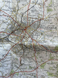 CHELTENHAM EVESHAM Ordnance Survey Seventh Series CLOTH One inch 1953 Sheet 144