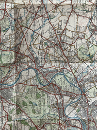 WINDSOR Ordnance Survey Paper One Inch Map 1920 Sheet 114 Contoured Woking Epsom