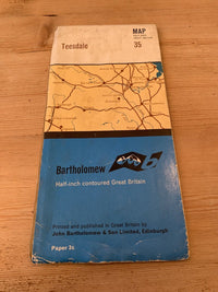 Teesdale - 1964 Bartholomew Half Inch Map No 35 Ripon Sedburgh Middlesborough