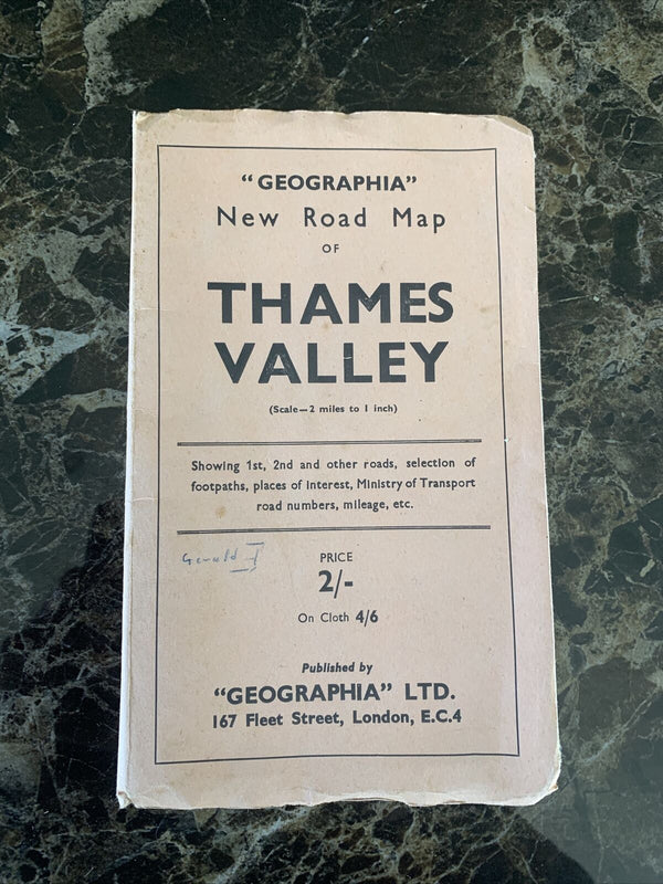 THAMES VALLEY 1960s? Geographia Map Plan Tatty But intact Guildford Oxford