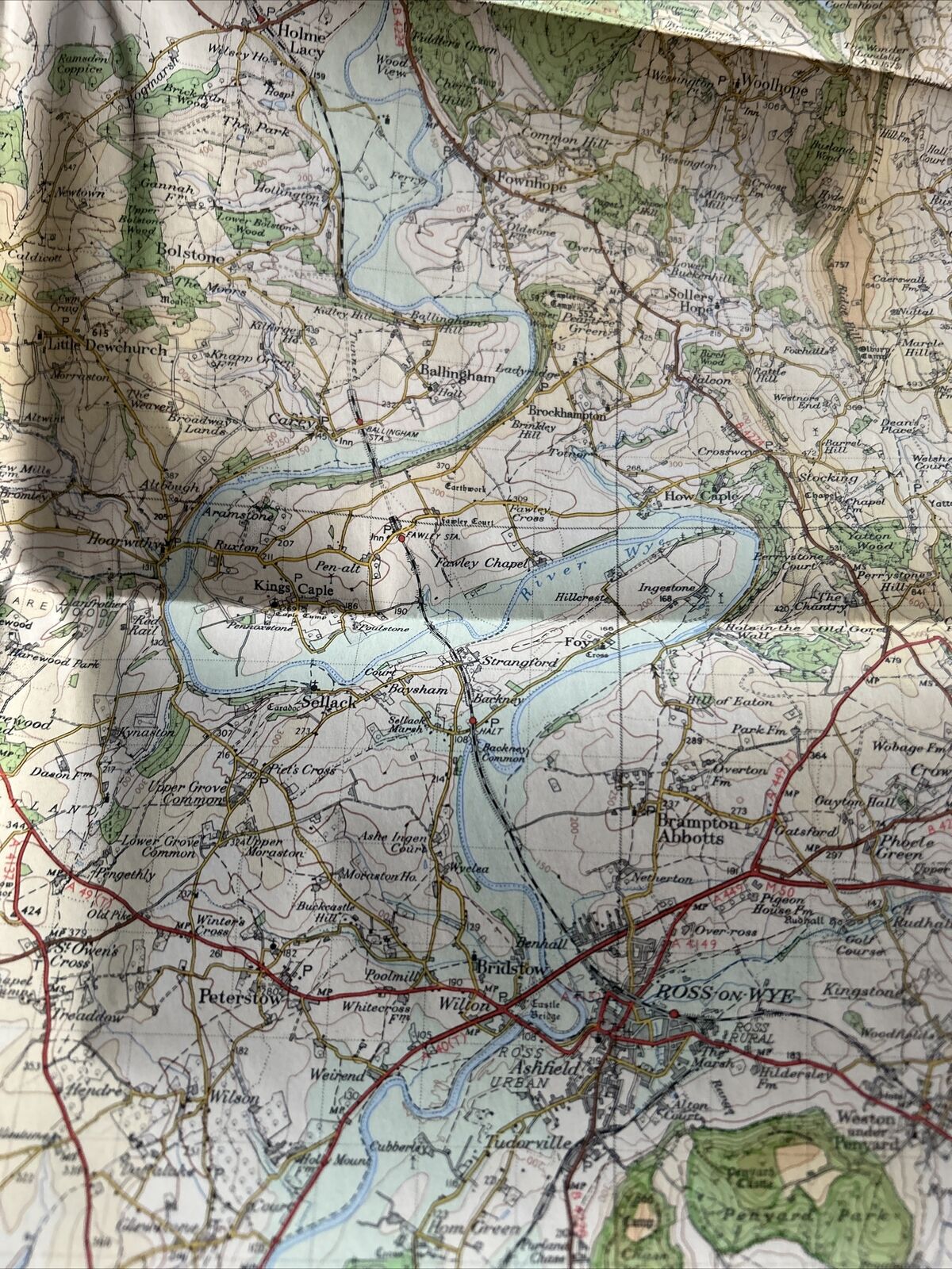 WYE VALLEY & LOWER SEVERN Ordnance Survey One Inch Paper Tourist Map 1961 Stroud