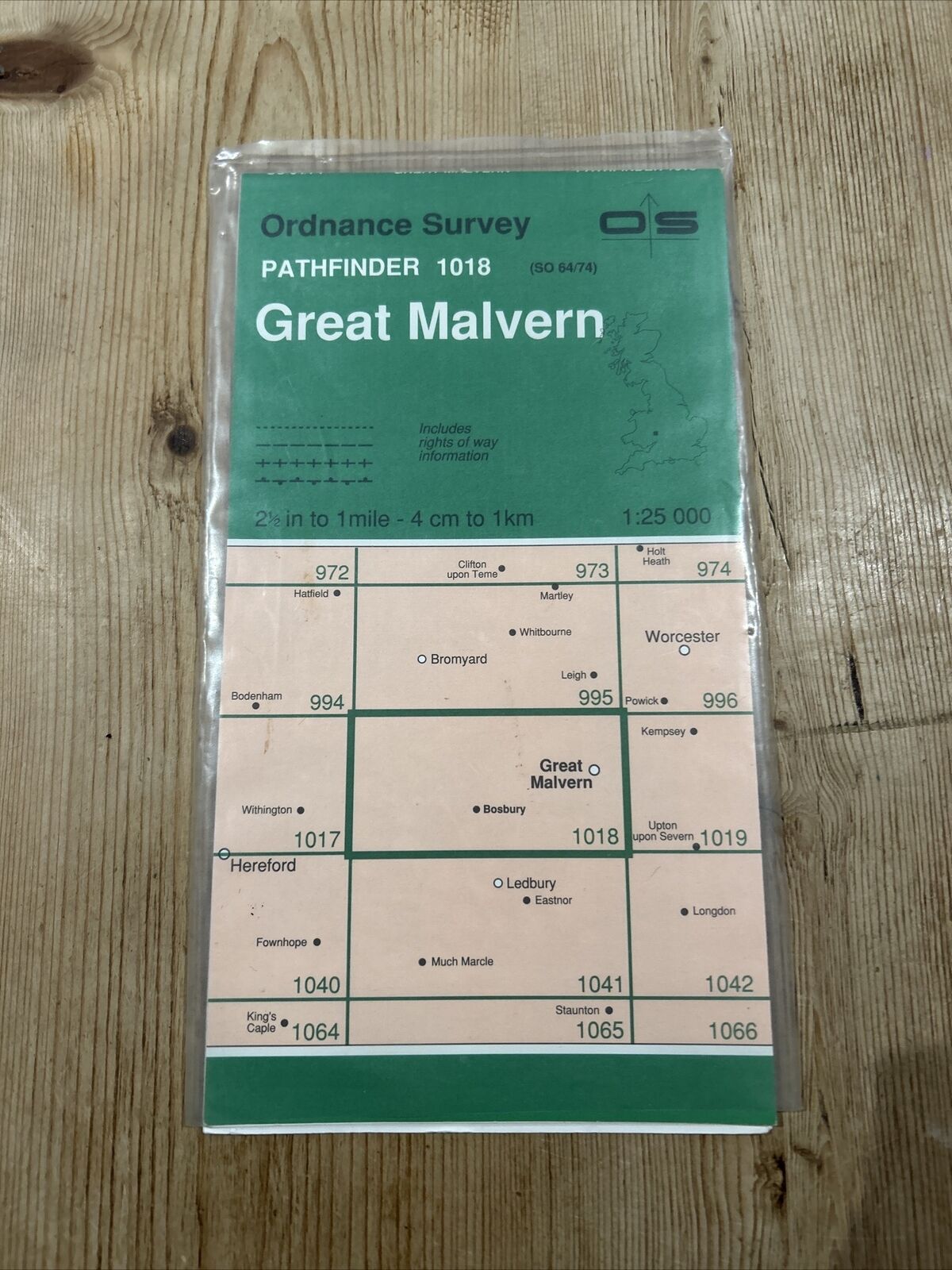 GREAT MALVERN Pathfinder 1018 Ordnance Survey SO64/74 1:25000 1985 Bosbury