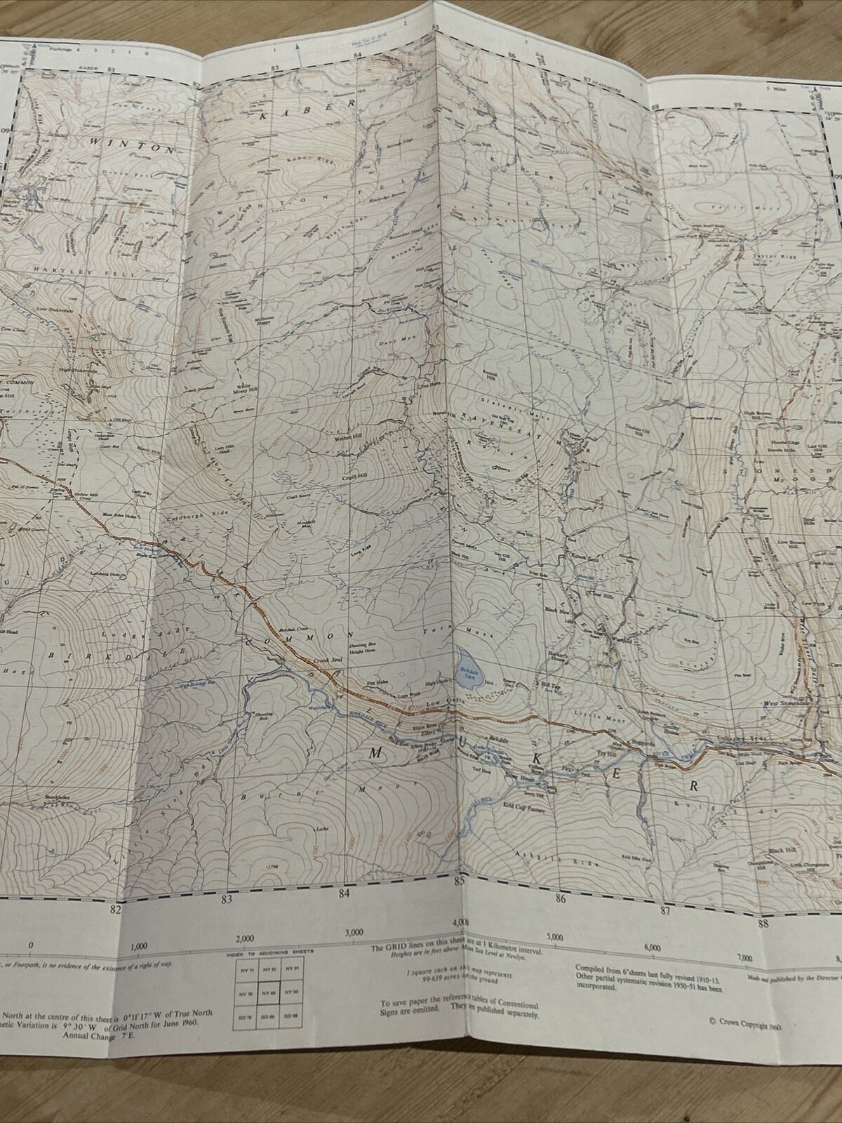 KELD Ordnance Survey 1:25,000 First Series Sheet NY80 1960 Ravenseat