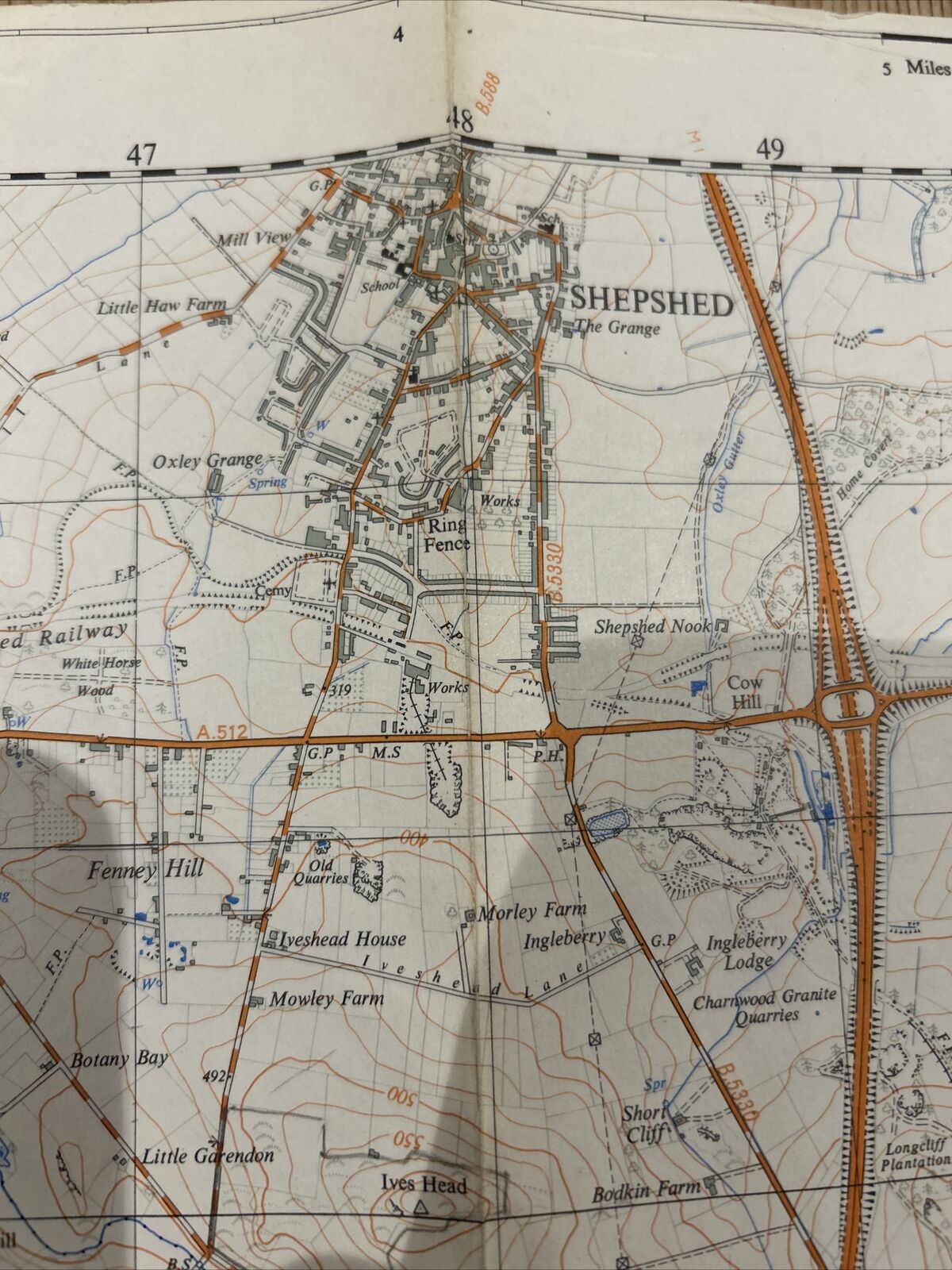 COALVILLE 1951 Ordnance Survey Sheet SK41 2 & Half Inch MAP Shepshed