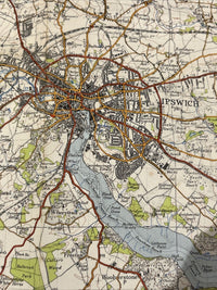 IPSWICH Ordnance Survey CLOTH 6th Series 1946 Sheet 150 One Inch Clacton Ramsey