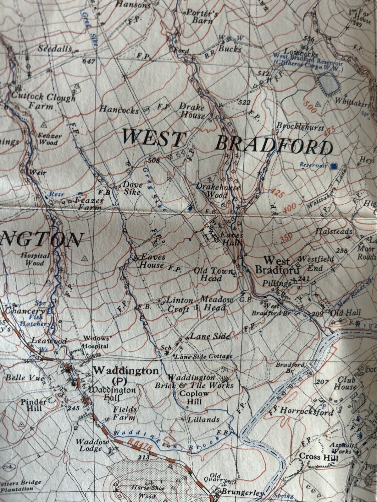 CLITHEROE Pendle Hill Ordnance Survey Sheet 34/74 1:25000 1946 Sawley