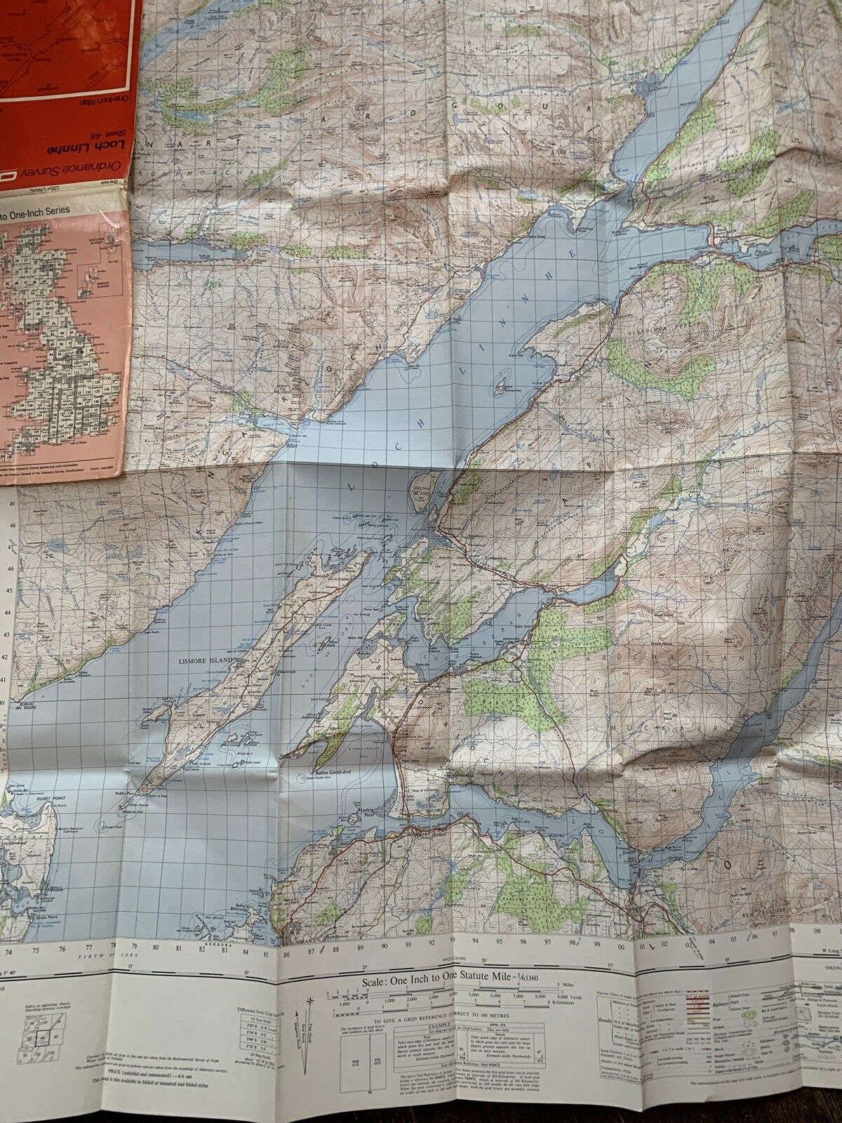 Loch Linnhe Scotland - Ordnance Survey Map Sheet 46 - 1963 Good Condition