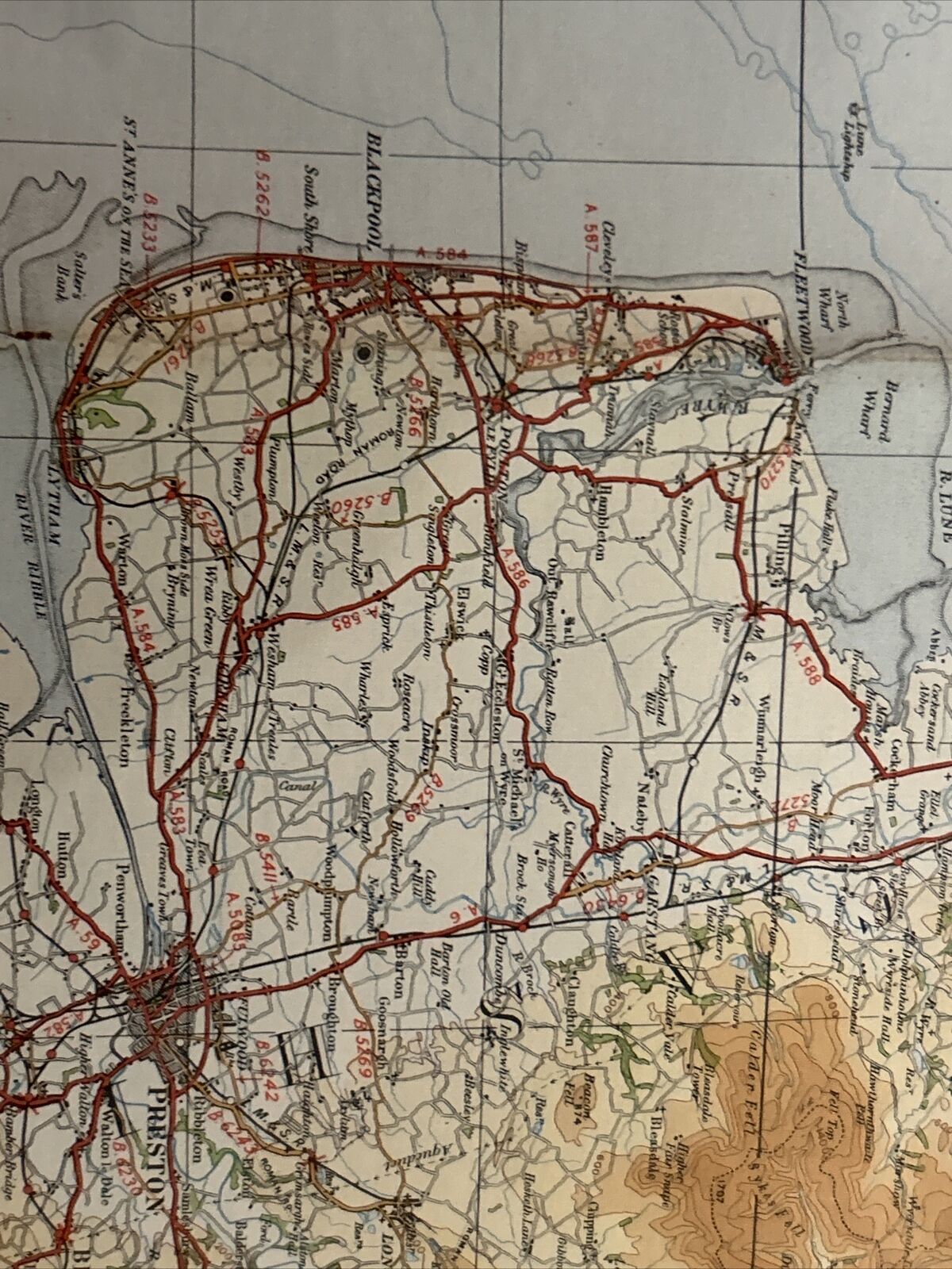 NORTH CENTRAL England Ordnance Survey CLOTH Sheet 2 Qu In Map 4th Ed 1935 Dales