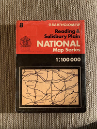 READING & SALISBURY PLAIN Bartholomew National Map Series No 8 1975 Basingstoke