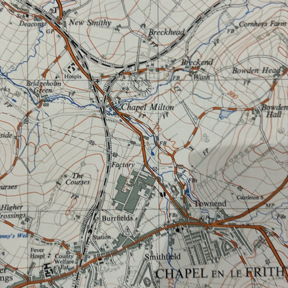 HAYFIELD Ordnance Survey Sheet SK08 1:25000 1955 Birch Vale Whaley Bridge