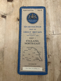 ENGLAND NORTH EAST Ordnance Survey Sheet 3 Quarter Inch Map Fourth Edition 1946