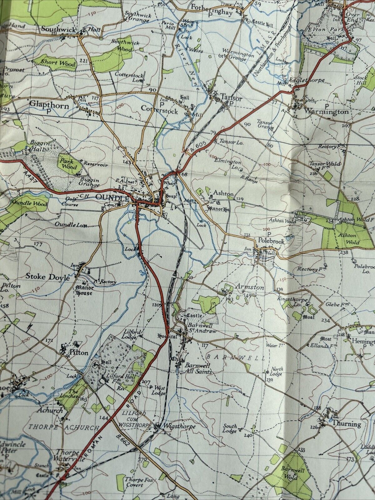 HUNTINGDON & PETERBOROUGH  Ordnance Survey 1 In Map 1946 Sixth Edition Sheet 134