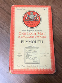 PLYMOUTH Ordnance Survey 6th Series 1-inch 1946 Sheet 187 Salcombe Tavistock
