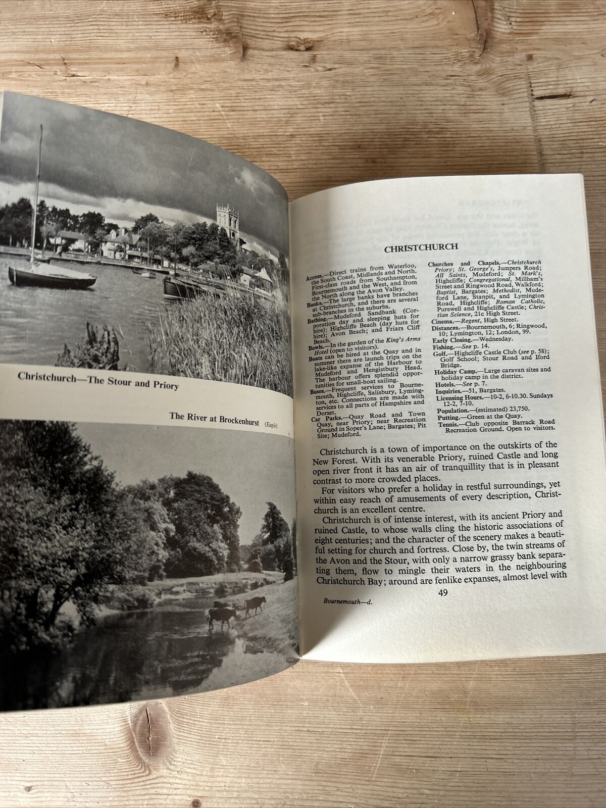 BOURNEMOUTH New Forest Ward Locks Red Guide 1960s Hardback Dust Jacket Maps