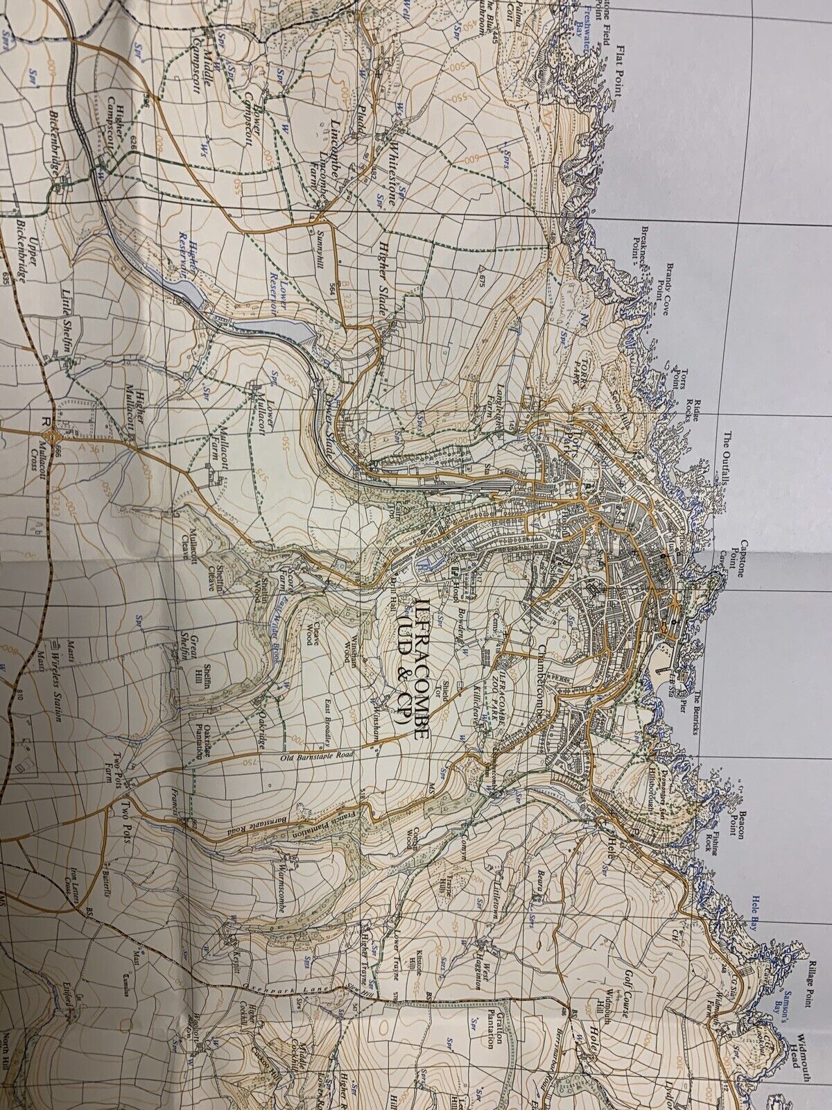 Ilfracombe Devon - Ordnance Survey 1:25,000 Second Series Map Green 1968 Lundy