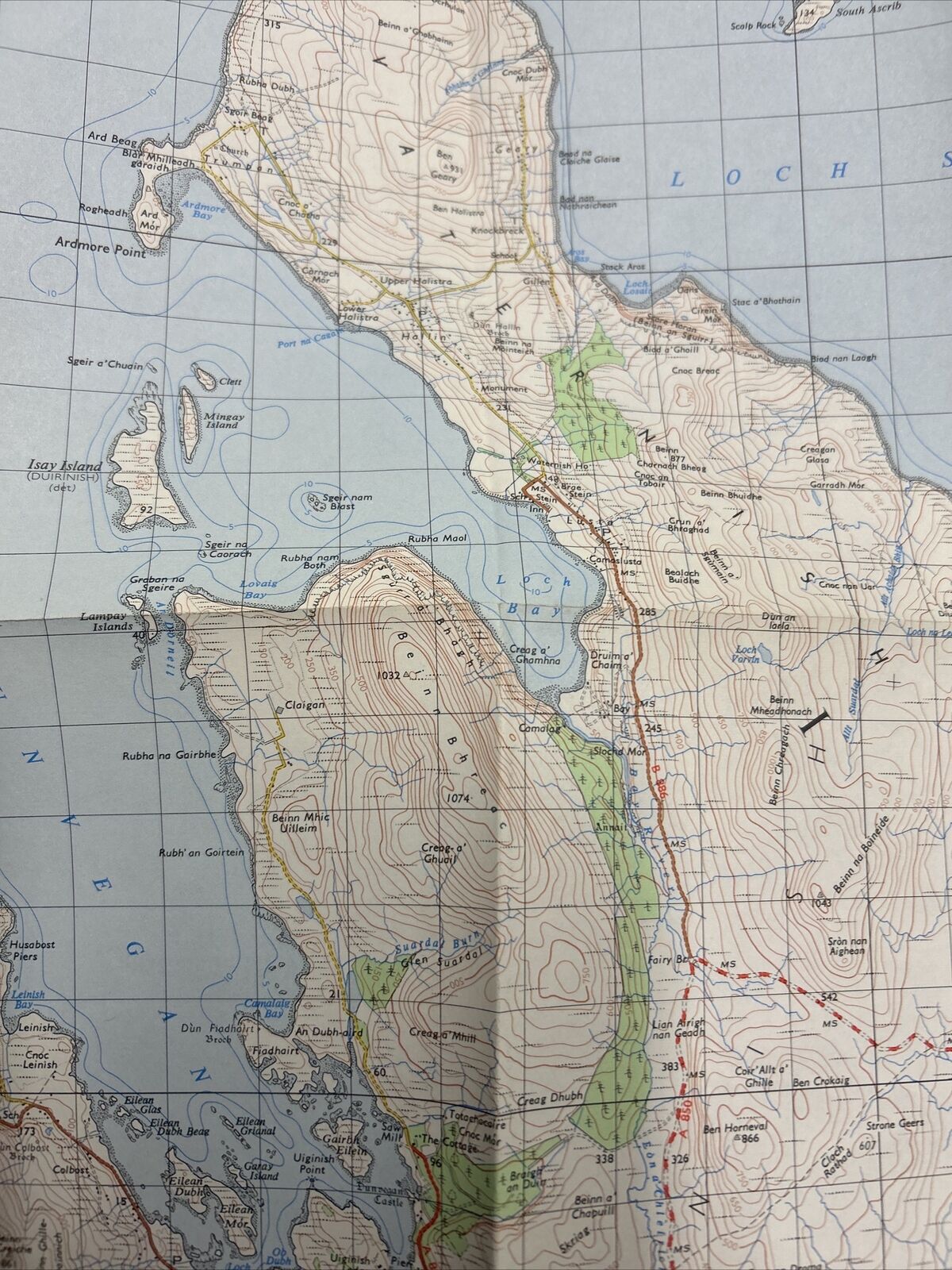 NORTH SKYE Ordnance Survey One Inch Sheet 24 Good Condition 1957 Bracadale