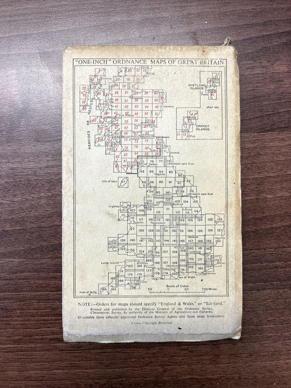 KIDDERMINSTER Ordnance Survey Cloth One Inch Map 1947 Sixth Edition Sheet 130