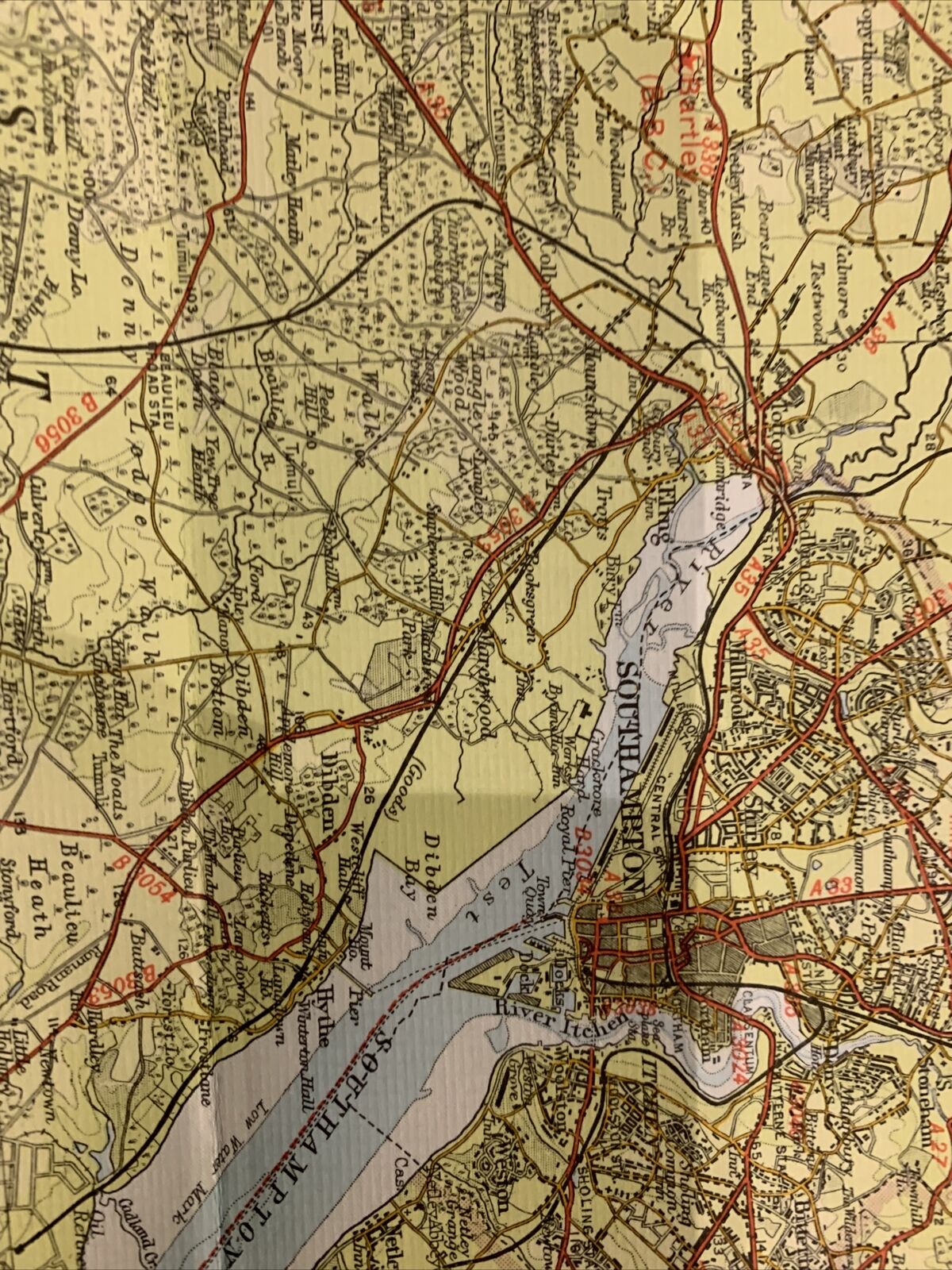 Bartholomew Cloth Half Inch Map No 5 New Forest 1966 Isle Of Wight Portsmouth