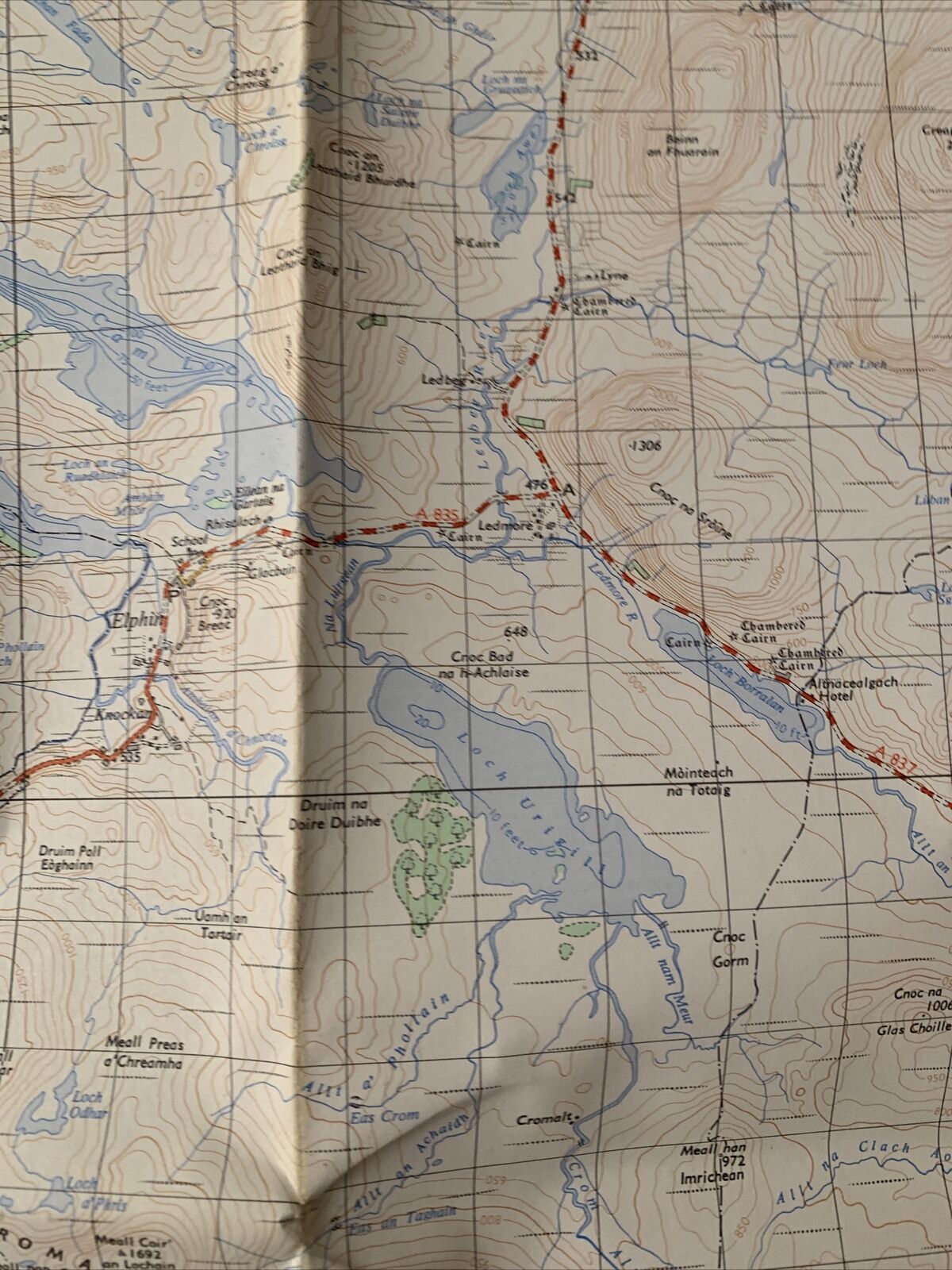 Loch Inver & Loch Assynt Ordnance Survey One Inch Map Sheet 13 1962