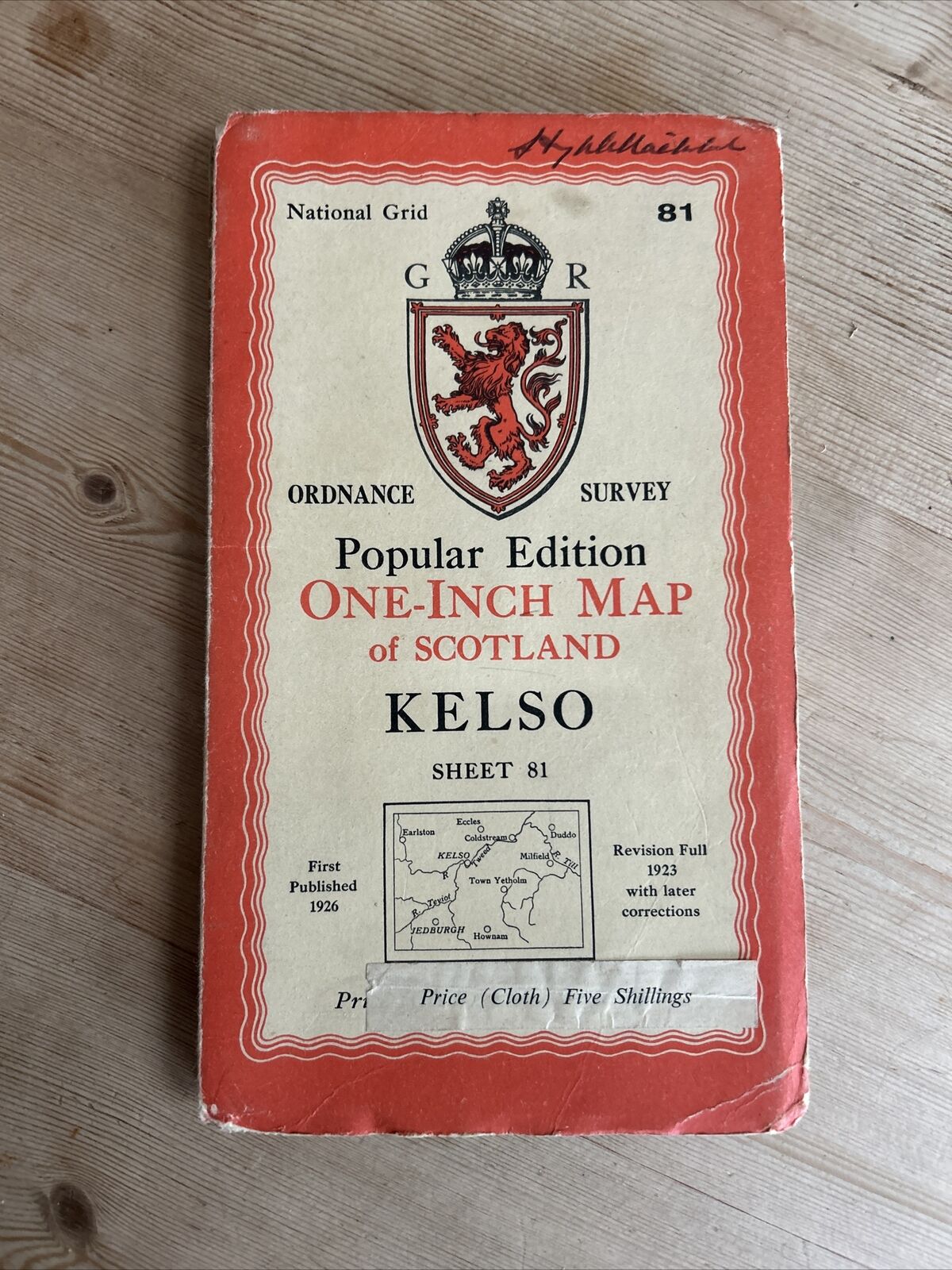 KELSO Scotland Ordnance Survey CLOTH One Inch Sheet 81 Popular Edition 1926